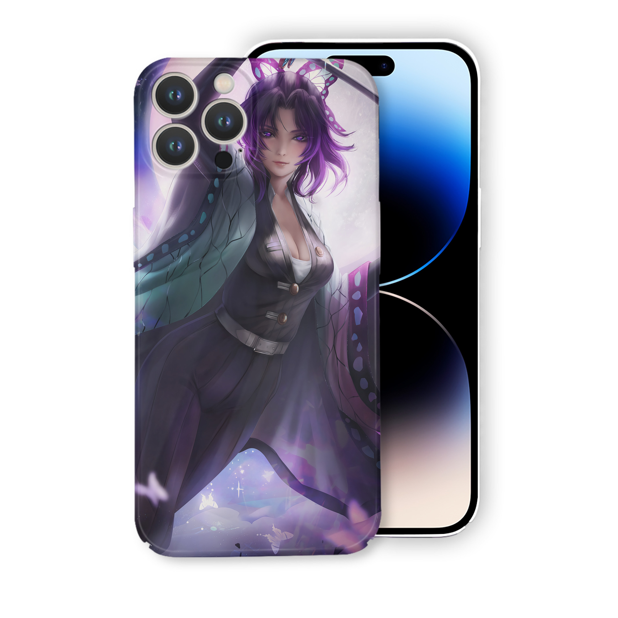 （画像用） 鬼滅の刃（きめつのやいば）蟲柱-胡蝶 しのぶ／こちょう しのぶ Kochou Shinobu 【iPhone 14シリーズ対応】ハードケース